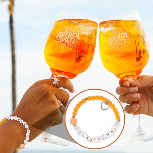 Aperol Geschenk Kosmetiktasche, mit 1 Aperol Armband, Lustig Geschenke zum Geburtstag Weihnachten für Damen Herren Make Up Tasche Reise Schminktasche, JGA für Damen Schminktasche(Orange)