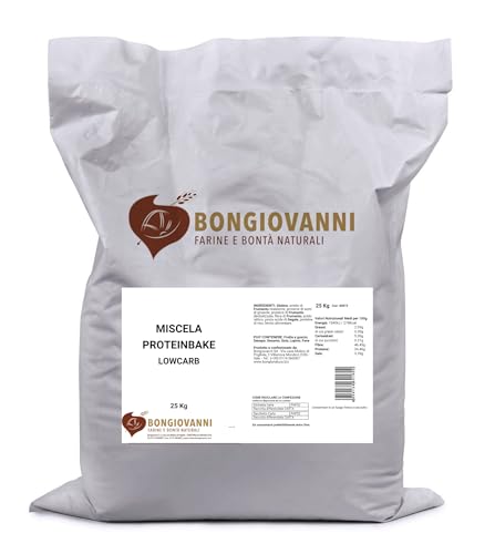 BAKE Protein Mix – Profi Low Carb & High Protein (34 g de protéines / 46 g de fibres) pour pizza, pain, focaccia et bonbons – Sac de 25 kg