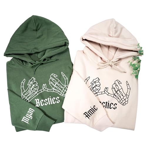 MY4LOVE Custom Bestie Hoodies, Personalized Best Friends Sweatshirts for 2, Matching Hoodies, BFF...