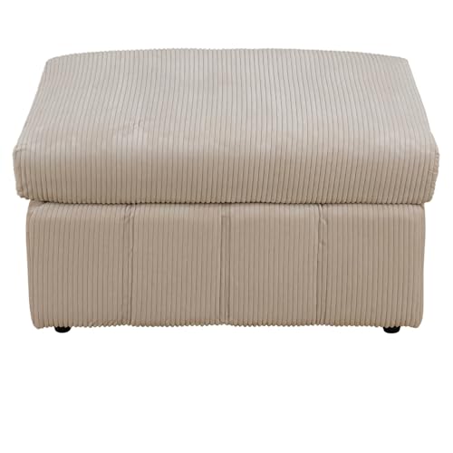 F4983-O Sofá cama de pana beige, respaldo ergonómico, marco de madera dura, diseño que ahorra espacio, espuma de alta densidad