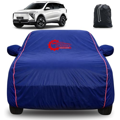 Image of 100% Waterproof Car Cover for Mahindra XEV 9S | All-Weather, Dustproof & UV Protection | Heavy-Duty 3-Layer Fabric | Custom Fit with Mirror & Antenna Pocket | Navy Blue