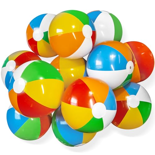 Ballons de plage gonflables arc-en-ciel brillant de 12 pouces en vinyle imperméable