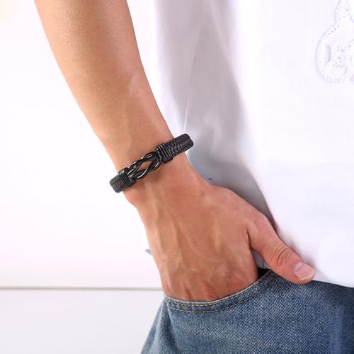 Pulsera de cuero para hombre como regalo de cumpleaños y aniversarios memorables 5