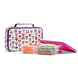 Fit & Fresh Kids' Bento Box Lunch Kit with Reusable BPA-Free Removable Plastic Containers, Insulated Lunch Bag and Ice Packs, Kids, Men, Ladies