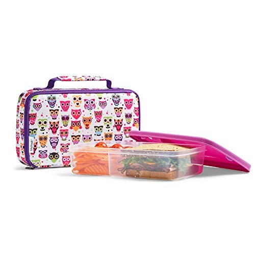 Fit & Fresh Insulated Bento Box Lunch Kit, Hoot Owls