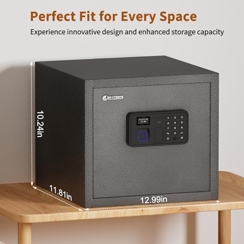 Billconch SAFESmart Rack dobrável seguro - Cofre biométrico de bloqueio automático com visor LCD/gui