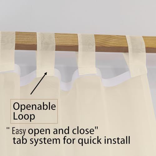 Image of Linentalks Canopy Bed Curtains for King, Queen, Full and Twin Bed, 4 Corner Bed Canopies & Drapes, Four Poster Bed Canopy Curtains Beds, Sheer Curtains for Canopy Bed Drapes, Champagne