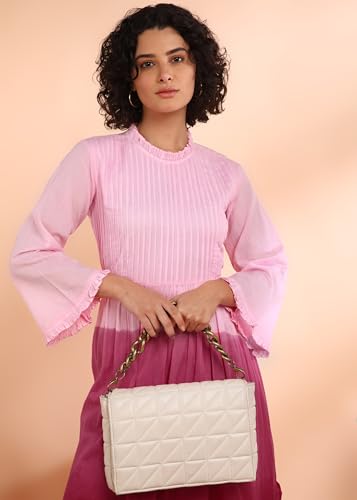 Image of Maaesa Women Embroidered Cotton Flared Dress