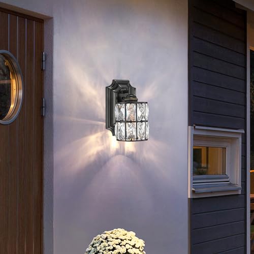 Image of Crystal Wall Sconce Black Dry&Wet Dual Use 1 Light 2 Pack UL Certified