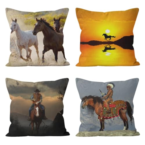 Tissu de lin housse coussin avec fermeture eclair lot de 4 pieces - 2