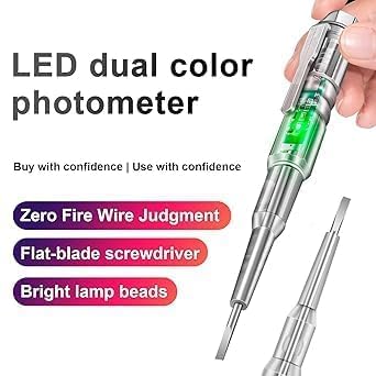 Image of Multifunction LED Voltage Tester Pen | AC /DC 12V-250V | Circuit Detector with Built-in Screwdriver | Dual Light | LED Indicator