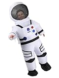 ROC PARTY Adults Inflatable Astronaut Costume, Funny Blow Up Spacesuit Cosplay Outfit, Unique Christmas Gift for Men Women (White Astronaut, L/XL)