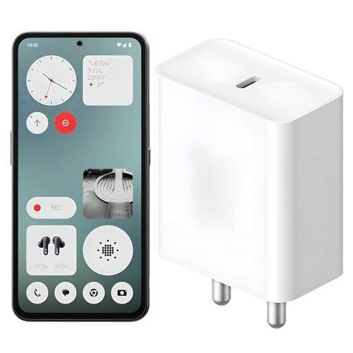 Image of 33W Type-C Power Fast Charger Adapter Compatible with Nothing Phone 1 | Nothing Phone 2a Plus | Phone 2a| 33-watt Rapid Charger Fast Charging Adaptor Only with SIX Months Replacement Warranty