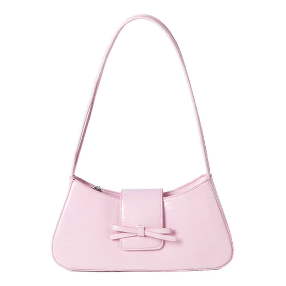 KAMEILONG Trendy Red Shoulder Bag for Women Patent Leather Hobo Handbags Y2K Purses Clutch Bag Cute Bow Purse