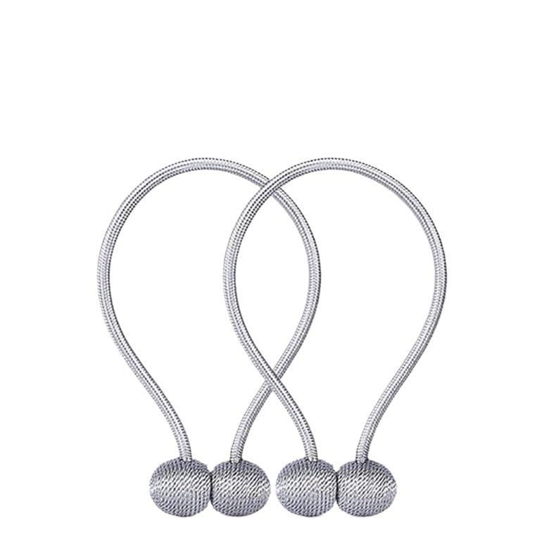 Attaches pour Rideaux, Embrasses à Rideaux Magnétiques Boule de Perles Multicolore 47cm Longueur 2 pcs(Grey 2pcs)