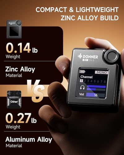 Image of Donner Wireless in Ear Monitor System, Stereo IEM System with Transmitter, Beltpack Color Screen Receiver, 2.4G IEM Wireless for Band Rehearsal, Live Performance, Studio, CV-3