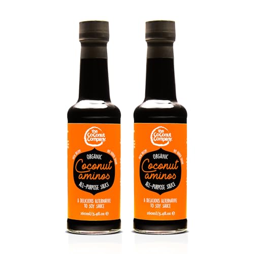 Organic Coconut Aminos - Vegan Gluten-Free Raw Soy-Free Amino acids Naturally Fermented Low Salt Coconut Seasoning Soy Sauce Alternative(160 ml x 2)