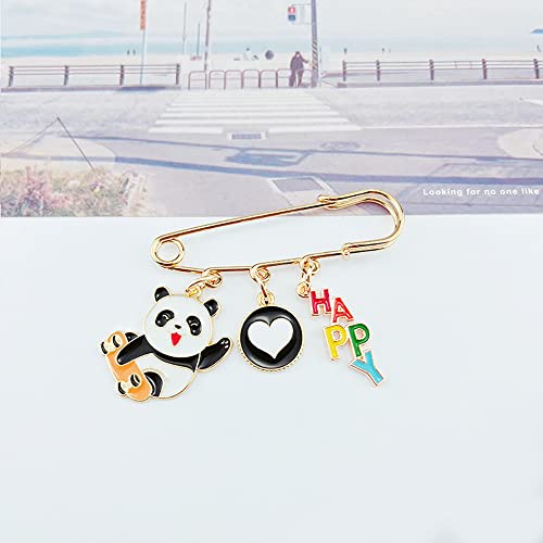 Image of Panda Cute Oil Dripping Panda Brooch Outdoors Lapel Pins Badge Brooch Pins (Bro000001)