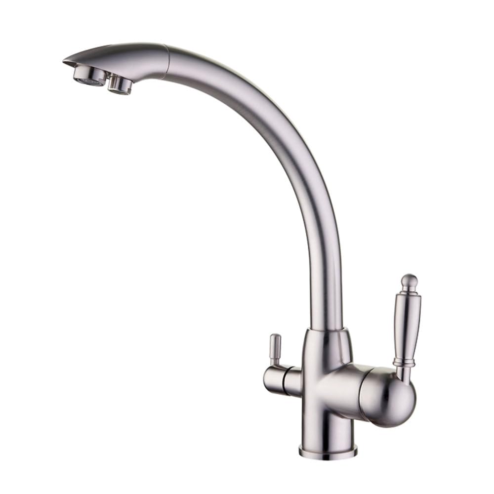MXXQRHF Kitchen Faucets Swivel Drinking Rotation with Water Purification Features Double Handle Tri Flow 3 Way,L4455A,3