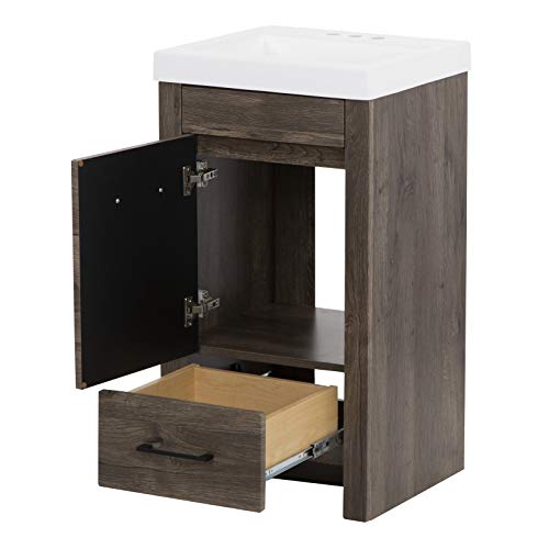 Spring Mill Cabinets Nixie Bathroom Vanity With Sink, 18.5 In. X 16.75 In, Vintage Oak #TOP3