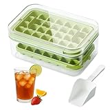 Bacs à glaçons pour congélateur | Réutilisable Transparent Flexible Facile à Démouler avec Couvercle | Moule à glaçons avec couvercle,pour Réfrigérateur Congélateur Apéritif Maison Boissons Whisky Coc