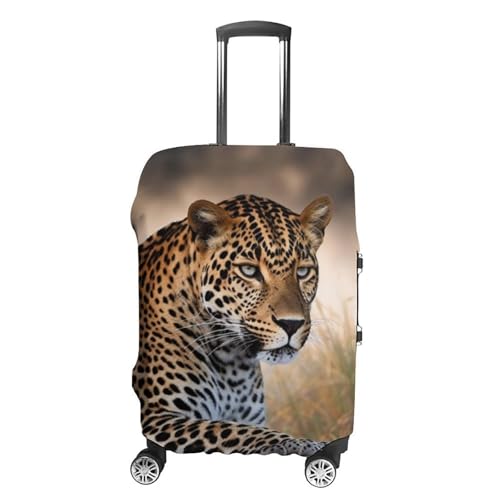 African Animal Leopard Luggage Cover Elastic Suitcase Protector Case Anti-Scratch Washable Baggage Covers Protector For Traveling, Aircraft Consignment L