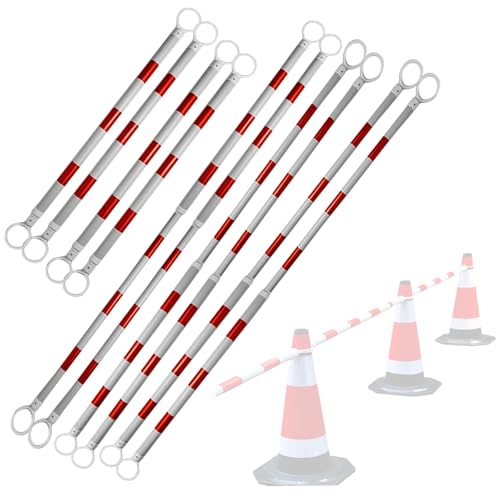 ERRULAN 10Pcs Retractable Cone Bar Extendable Traffic Safety Cone Bar with Reflective Film, Flexible Plastic Cones Connectors for Parking Lots and Road Construction