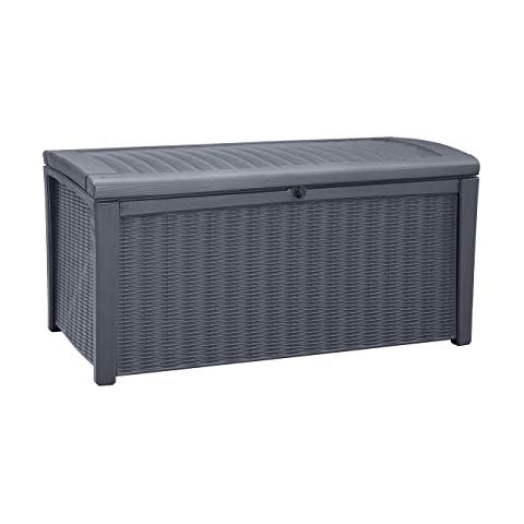 Keter Borneo Outdoor Storage Box Garden Furniture, 129.5 x 70 x 62.5 cm - Anthracite Cover