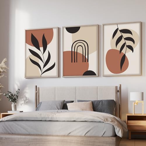 Image of BANGERZ Wall Art Painting Boho Artwork Living Room and Bedroom Frames Decor, Office and Framed Hotel Decoration Big Size Set of 3 (Artwork 2, 19x25 inch)