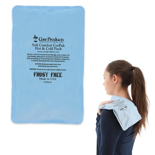 Core Products Soft Comfort CorPak Reusable Hot & Cold Therapy Pack Ice Pack for Injuries No-Frost Compress for Muscle Back & Joint Pain Relief 6 x 10 Made in USA