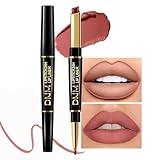 Kaely 2-in-1 Chestnut Antique Rose Lip Liner & Lipstick Set Kit for Women, Matte Lips Kit with Lip Liner Lip Stains Long Lasting Waterproof 24 Hour Lipstick and Lip Liners Combo Lipliners Pencil 04