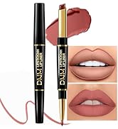 HHLTOH 2-in-1 Antique Rose Lip Liner & Lipstick Set Kit for Women, Matte Lips Kit with Lip Liner ...