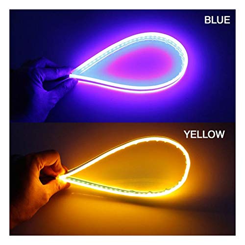 Tian Ran Dai 2 x Ultra-Slim DRL 30 45 60 cm de luz diurna tubo flexible del coche LED de la tira impermeable linterna LED 45 cm Azul