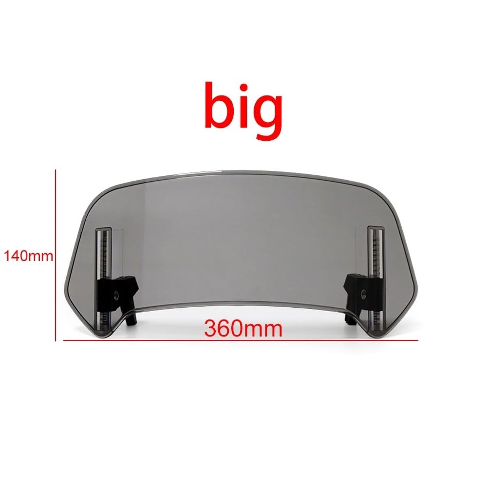 Spoiler di estensione del parabrezza for moto, deflettore dell'aria del parabrezza for Suzuki VS 600 800 DL650 DL1000 DL250 V-STROM 650 1000 XT(A Large Transparent)