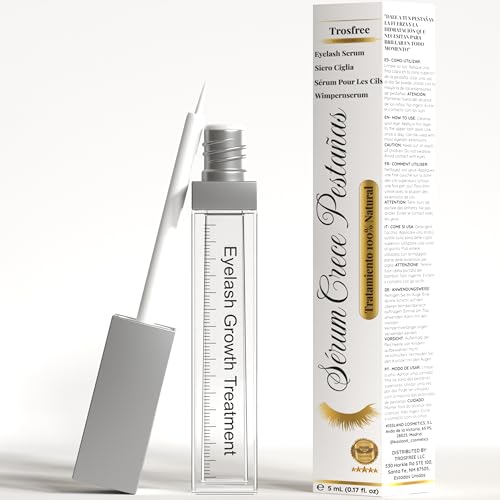 TROSFREE: Serum Pestañas Crecimiento 5 ml - Suero Crece Pestañas Pestañas y Cejas - Bioactivador de Queratina Pestañas - Eyelash Growth Serum