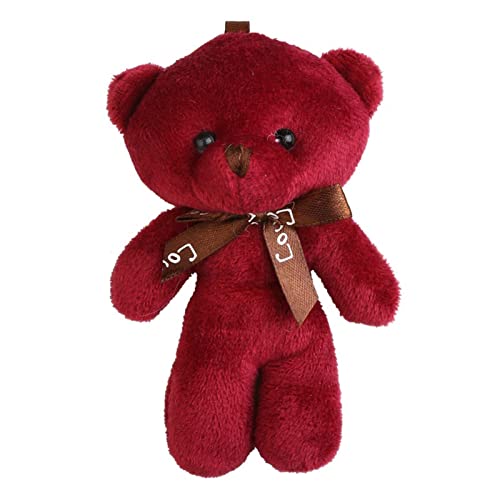 Teckey Mini-Bären-Spielzeug-Schlüsselanhänger - 4,7 Zoll, gefüllter Kleiner Bär, gegliederter Teddybär, weiche kleine Bärenpuppe für DIY-Schlüsselanhänger, Geburtstag, Hochzeit, Dekoration Cover