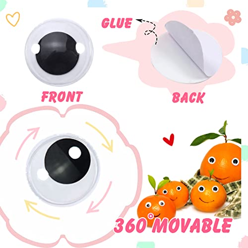 toaob 150pcs 1 inch plastic wiggle googly eyes self-adhesive black round sticker eyes diy arts crafts scrapbooking accessories
