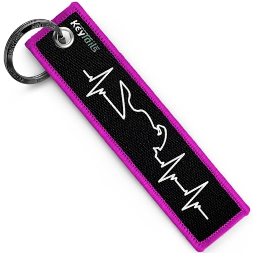 KEYTAILS Keychains Premium Quality Key Tag for Motorcycle Car Scooter ATV UTV [Sportbike - Heartbeat]