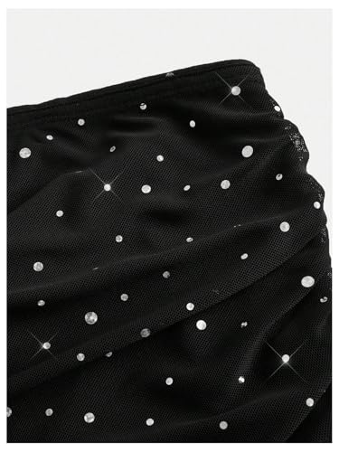 Floerns Women's Rhinestone Sleeveless Bandeau Party Corset Strapless Tube Top4