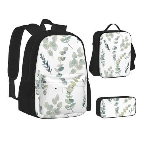 Sac d'école 3 en 1 eucalyptus : rangez vos cours et votre repas sans fuite