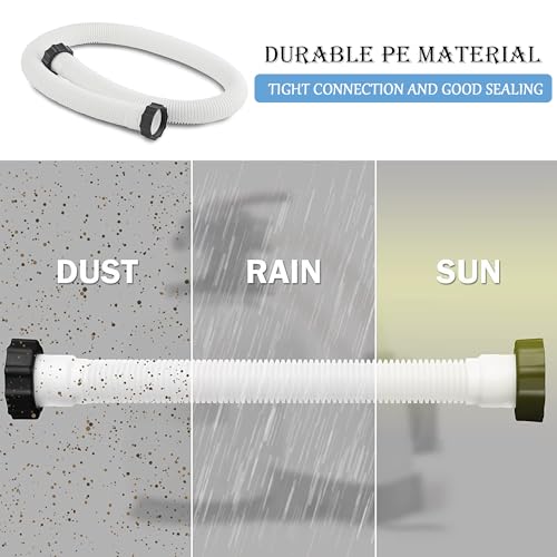 2 pezzi Tubo Piscina40cm, Tubo Flessibile per Piscine, Bianco di Ricambio per Pompa per Piscina, Riutilizzabile Filtrante per Piscina Ricambio per Pompa per Terra - Bianco