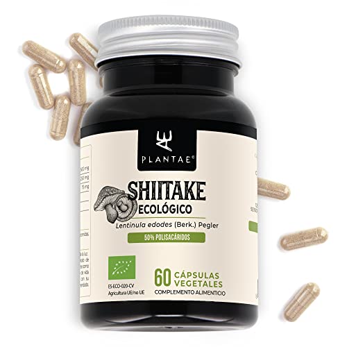 Shiitake Ecológico * Plantae * 60 cápsulas vegetales * Fortalece el sistema inmunológico * 50% polisacáridos + 15% beta-glucanos *