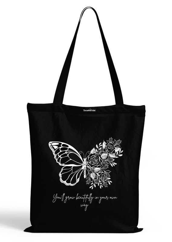 Image of TrendoPrint Reusable Shopping Bag Canvas Tote Bag for Grocery, College, Office & Shoulder Handbag Travel Bag for Men and Women (14x16 inches)