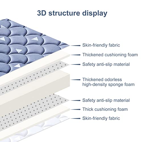 Pack And Play Mattress Topper Fits For Graco & Baby Trend &Pamo Babe Playard（Size：38X26X3） Odorless Soft Foam【Blue - Breathable-Quiet】 Pack N Play Mattresses，Baby Premium Foam Playpen Mattresses #TOP3