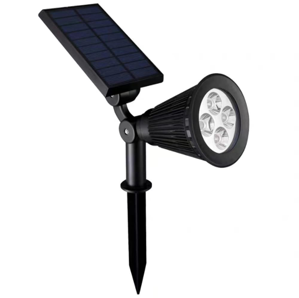 Solar Landscape Lights, 4 LED Solar Spotlights 2 in 1 Waterproof Security Light Solar Lights Outdoor for Tree,Patio,Yard (White)