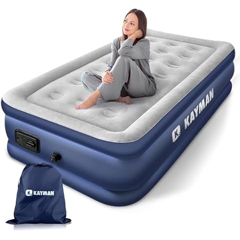KAYMAN Single Air Bed with Electric Pump Cover
