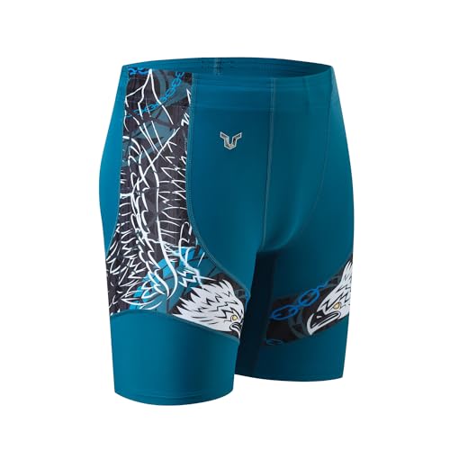 HUGE SPORTS Men's Rash Guard Swim Shorts Compression Swimming Jammer Cool Dry Active Swimsuit Workout Shorts Sports Tights3