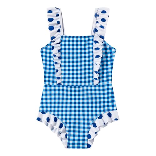 Image of LIZENS Girls One Piece Swimsuit Ruffles Bathing Suit for Kids 2-12T