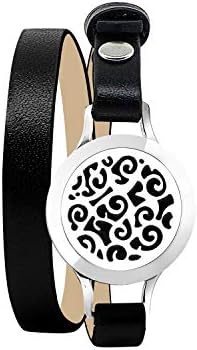 KOKO AROMA 2 Essential Oil Diffuser Bracelets: Stainless Steel Aromatherapy Bangle or Leather Jewelry Woman Birthday Gifts for Mom,Sister,Girlfriend(AR30MMRG)