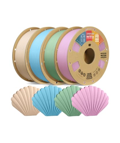 OVERTURE 4KG Bundle Matte PLA 3D Printer Filament 1.75mm, 4 Colors Set